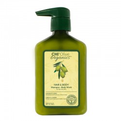 CHI Olive Organics Šampon a mycí gel s Aloe Vera a hedvábím 2v1 – 710 ml